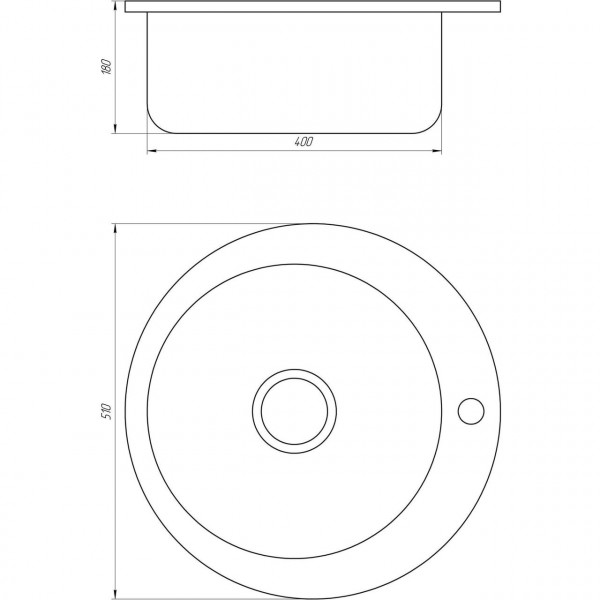 Мийка кухонна врiзна кругла 510х180 Decor MR 510 D Mira (000014445)