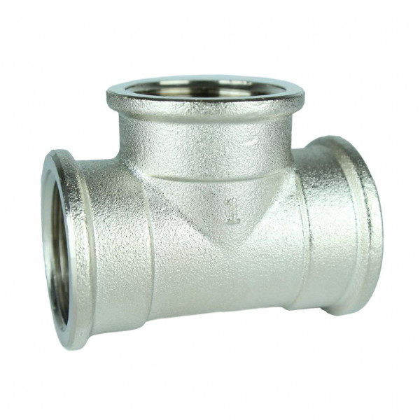 Трійник нікельований 1″ВР х 1″ВР х 1″ВР штампований А0218-1А(нк) VA (000027455)