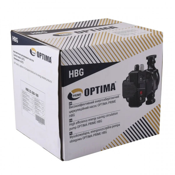 Насос циркуляционный энергосберегающий Optima PRIME HBG 25-160AUTO 180мм (000027883)