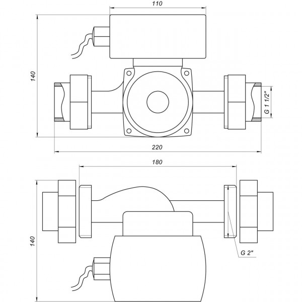 Насос циркуляционный энергосберегающий Optima OP32-80AUTO 180мм + гайки (000021545)