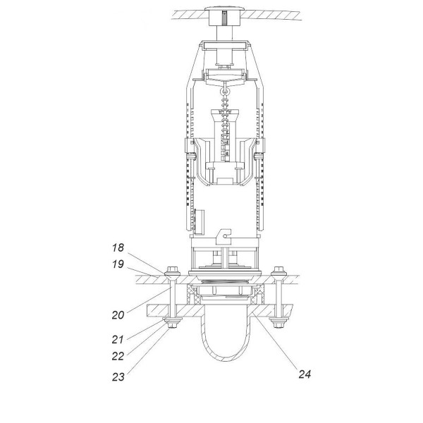 Комплект арматуры для сливного бачка с боковой подачей води 1/2 ″ и одним режимом слива СТОП АБк-05 (000028914)