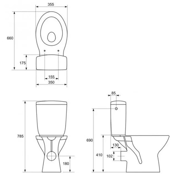 Компакт 818 CRETA SE011 3/6 c сиденьем полипропилен (UA) (000027765)