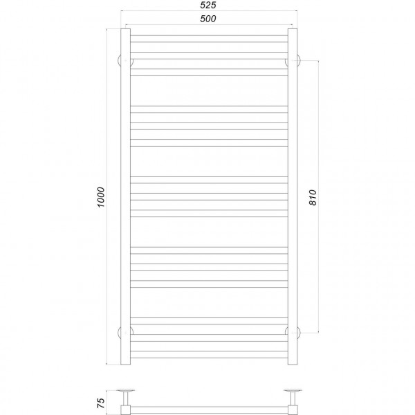 Полотенцесушитель UNIO MS W 1000-500-15 Модена вода (000022545)