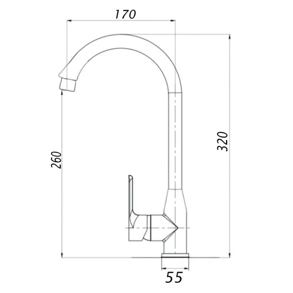 Смеситель для кухни BRAVO BR-11-203L термостойкий ABS пластик (000024360)