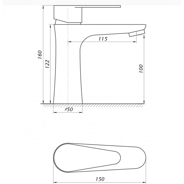 Змішувач для умивальника BRAVO BR-00-101 термостійкий ABS пластик (000024350)
