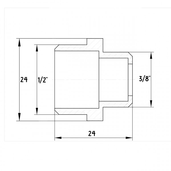Ниппель редукционный никелированный 1/2″НР х 3/8″НР штампованный под прокладку А0542-1А(нк) VA (000027538)