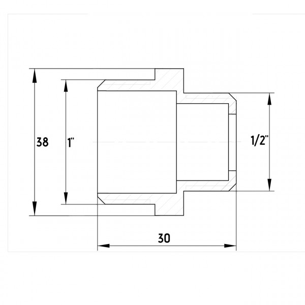 Ніпель редукційний нікельований 1″ЗР х 1/2″ЗР штампований під прокладку А0513-1А(нк) VA (000028737)