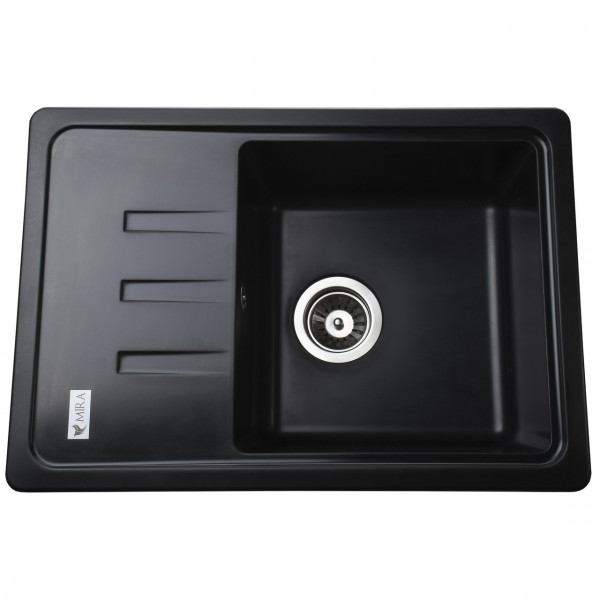 Гранітна мийка Mira MONTI чорний 620 х 435 мм (000028784)