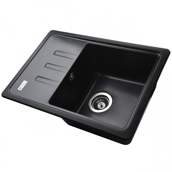Гранітна мийка Mira MONTI чорний 620 х 435 мм (000028784)