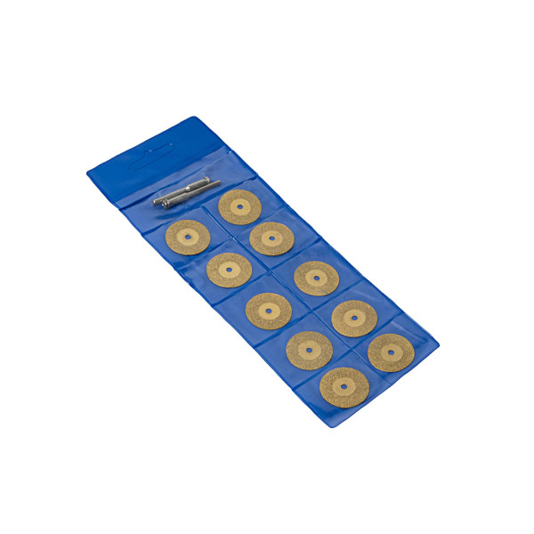 Круг отрезной алмазный (золотой) 60мм 10шт +2 штанги держатель (419675160)