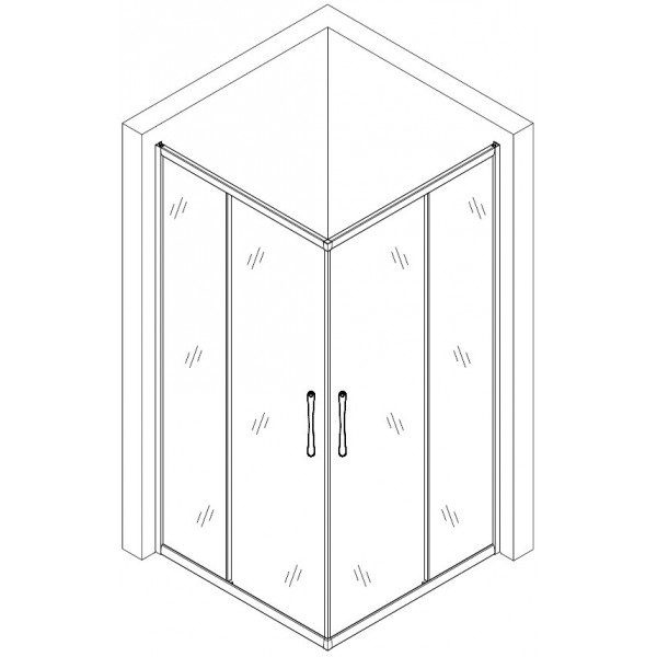 Душевая квадратная кабина без поддона ODRA N90GB BRAVO (1уп.) (000028399)