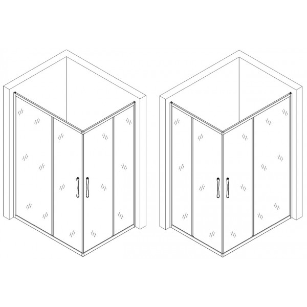 Душевая кабина прямоугольная без поддона NOTEC N120FS BRAVO (1уп.) (000028403)