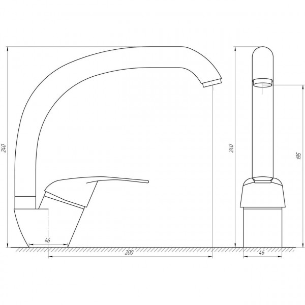 Змішувач для кухні BRAVO Comfort BF-203S боковий, латунь, на гайці (000005890)