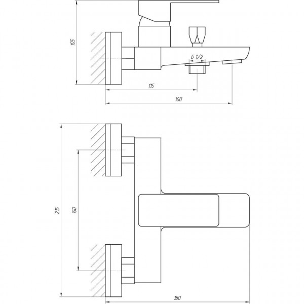 Змішувач для ванни Globus Lux Milano GLM-0102 (000014939)