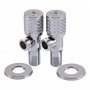 !Комплект кранів кутових кераміка PROFESSIONAL EXCLUSIVE 1/2″X1/2″ 9999 CHROME (000028340)