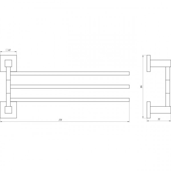 Держатель полотенец Globus Lux SQ 9431-3 SUS304 (000019479)