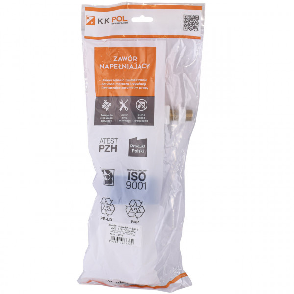 Клапан заполнения K.K.POL ZN2/109- 3/8″ МО, бок. латунь (000005706)