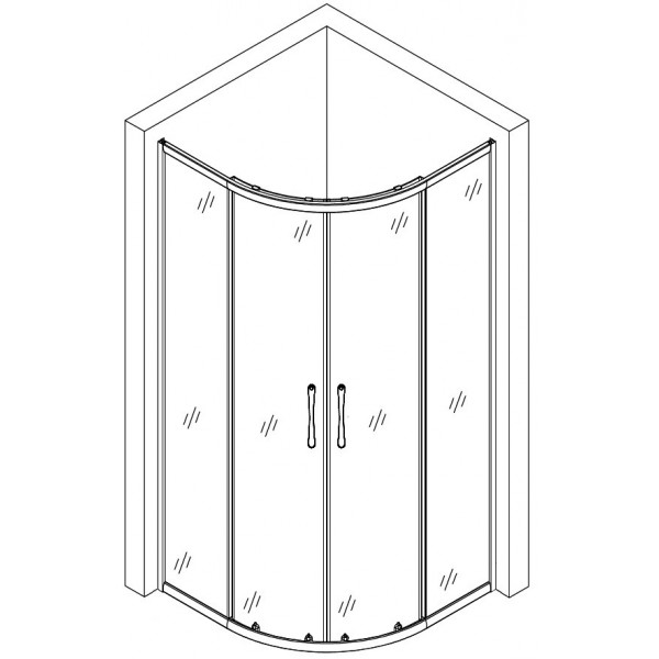 Душевая кабина полукруглая без поддона WISLA N90TS.Line BRAVO (1уп.) (000028395)