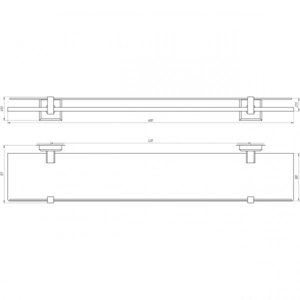 Полиця TOPAZ TKB 9927 скло с бортиком (000021234)