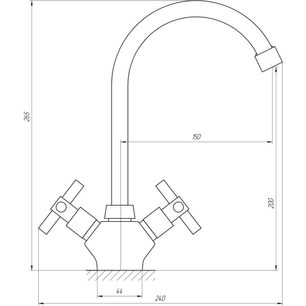 Змішувач для кухні Globus Lux DUKAT SD2-203 (000022010)