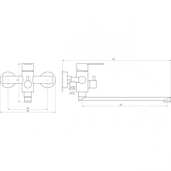 Смеситель для ванны Globus Lux RING SR-208 (000020878)