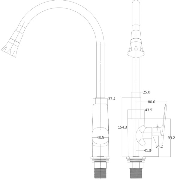 Смеситель для кухни Globus Lux BONN GLB-0203SA-BB-B01 (000028500)