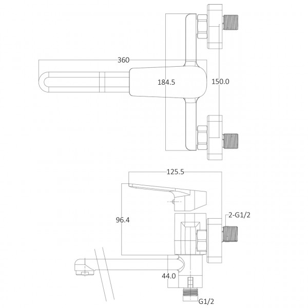 Смеситель для ванны Globus Lux BONN GLB-0208 (000028504)