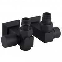 Набір Кран вентильний кутовий з американкою SOLOMON LUX 1/2″CUBE BLACK 8888_ТЕН (1уп) (000028372)