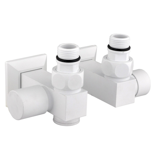 Набір Кран вентильний кутовий з американкою SOLOMON LUX 1/2″CUBE WHITE 8888_ТЕН (1уп) (000028374)