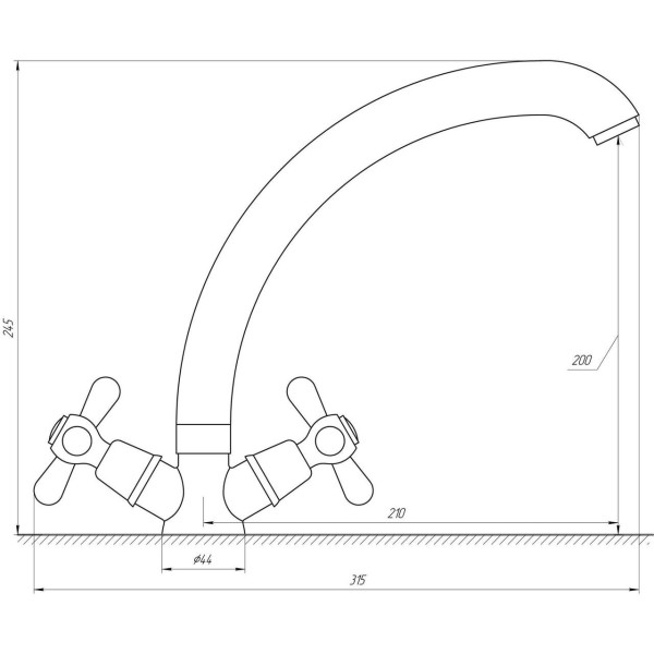 Змішувач для кухні Globus Lux GB-SHARM-0104-08-WH (000012186)