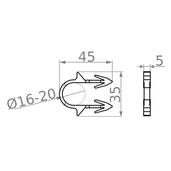 Такерна гарпун-скоба для кріплення труби теплої підлоги Ø16-20 довжина 45мм чорна (300шт) (000024479)