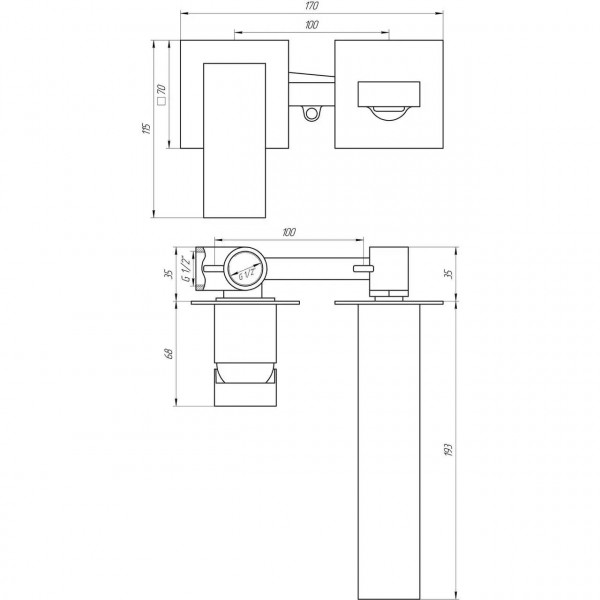 Смеситель для умывальника TOPAZ LEXI TL 21235-H57A-W (000028523)