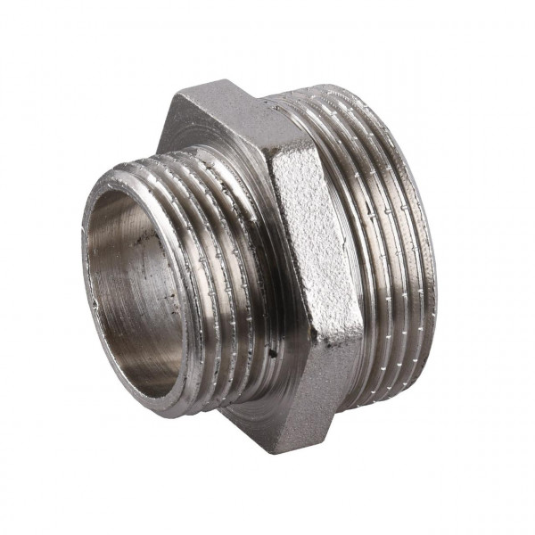 Ніпель редукційний нікельований 1″ЗР х 3/4″ЗР штампований А0512А(нк) VA (000024886)