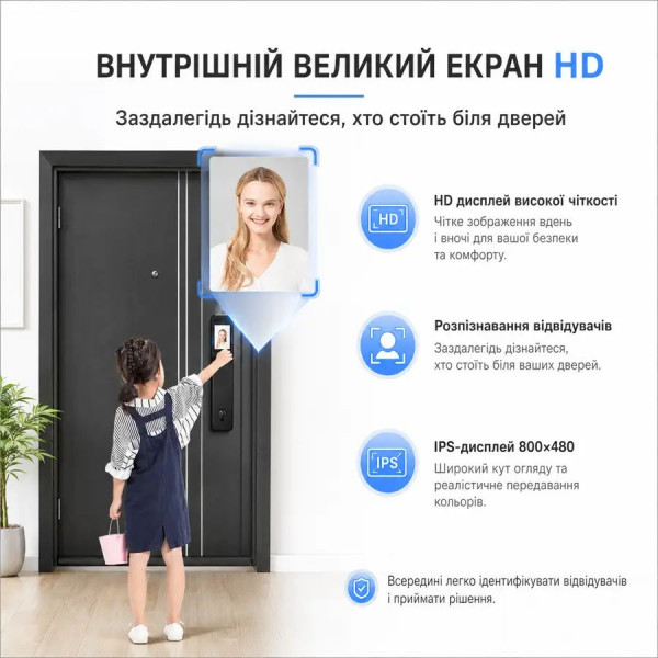 Смарт-замок K918 з відбитком пальця, паролем, M1-картою, OLED-дисплеєм та підтримкою Tuya (896603253)