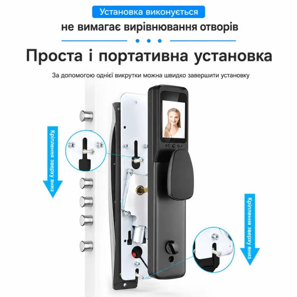 Смарт-замок K918 з відбитком пальця, паролем, M1-картою, OLED-дисплеєм та підтримкою Tuya (896603253)
