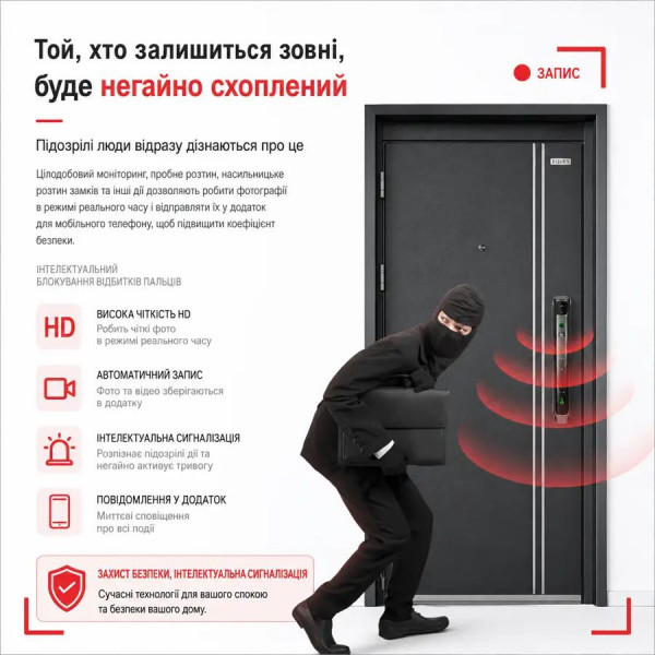 Смарт-замок K918 з відбитком пальця, паролем, M1-картою, OLED-дисплеєм та підтримкою Tuya (896603253)