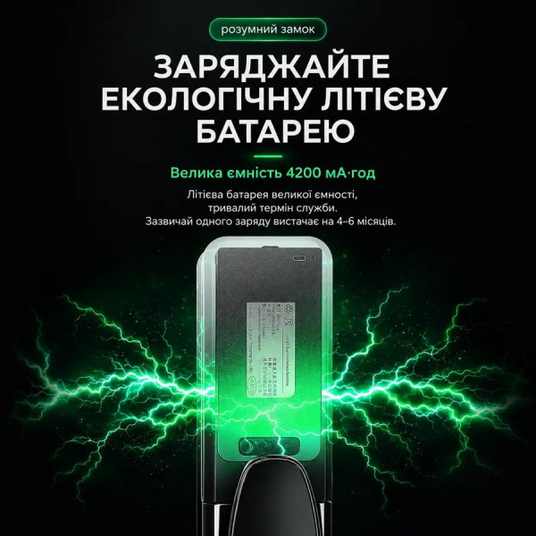 Смарт-замок K919 з відбитком пальця, паролем, M1-карткою, OLED-дисплеєм та підтримкою Tuya (955775334)