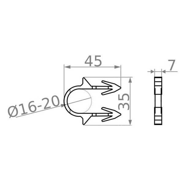 Такерна гарпун-скоба для кріплення труби теплої підлоги Ø16-20 довжина 45мм чорна PREMIUM (уп.30шт) (000022837)