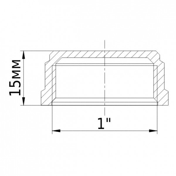Заглушка латунна 1″ВР ливарна з отвором 1094-1Б (000011039)