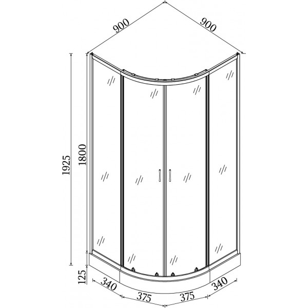 Душова кабіна BRAVO WISLA L90 (2уп.) (000015061)