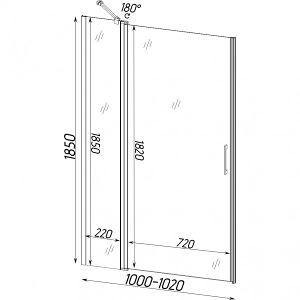 Душові двері BRAVO PASLENKA 100T (1уп.) (000019809)