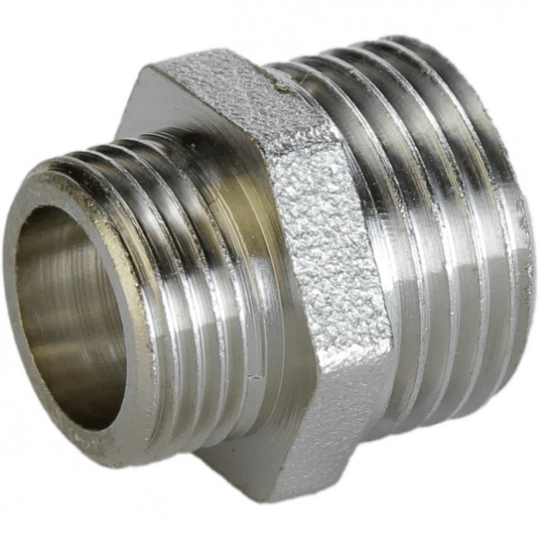 Ніпель редукційний нікельований 1/2″ЗР х 3/8″ЗР штампований А0542А(нк) VA (000024922)