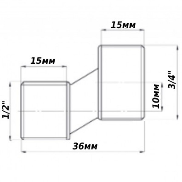 Ексцентрик для змішувача латунний 3/4″ЗР х 1/2″ЗР ливарний Б3202А VA (000026259)