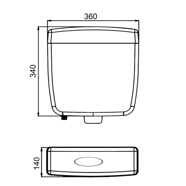 Сливной бачок SND/024/0/K, M-кнопка, пластик, K K Pol (арт. 29395) (000029395)