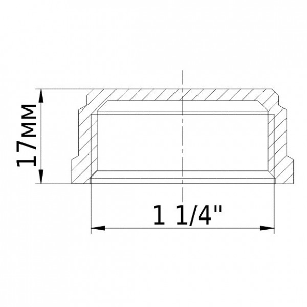 Заглушка латунна 1 1/4″ВР ливарна з отвором 1096Б (000011660)