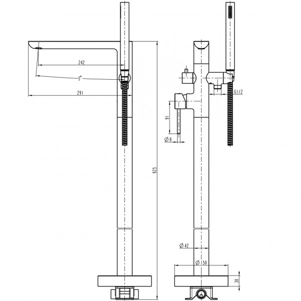 Смеситель для ванны TOPAZ LOFT TLF 32113-H39-C (000028886)
