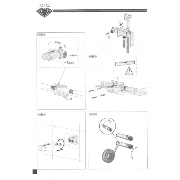 Змішувач гігієнічний TOPAZ LOFT TLF 32106-H39-C (000028884)