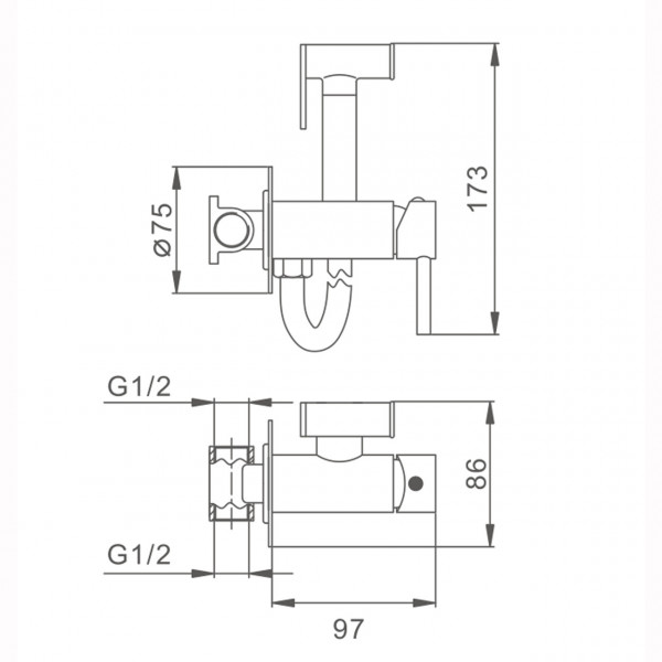 Смеситель гигиенический Globus Lux LAZER Pro GLPR-0-106MIX (000028926)