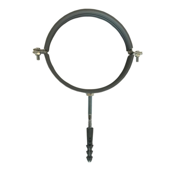 Хомут в сборе CR 4″ (109-116мм) с винтом-шурупом 8*100 и дюбелем в уп., серый (000024427)