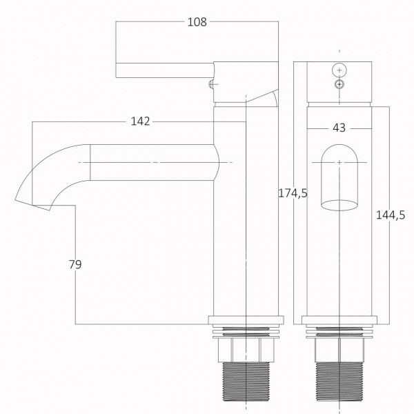 Змішувач для умивальника Globus Lux LAZER Pro GLPR-401-00 (000028927)